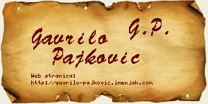 Gavrilo Pajković vizit kartica